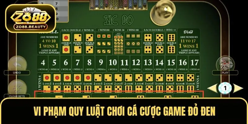 Vi phạm quy luật chơi cá cược game đỏ đen